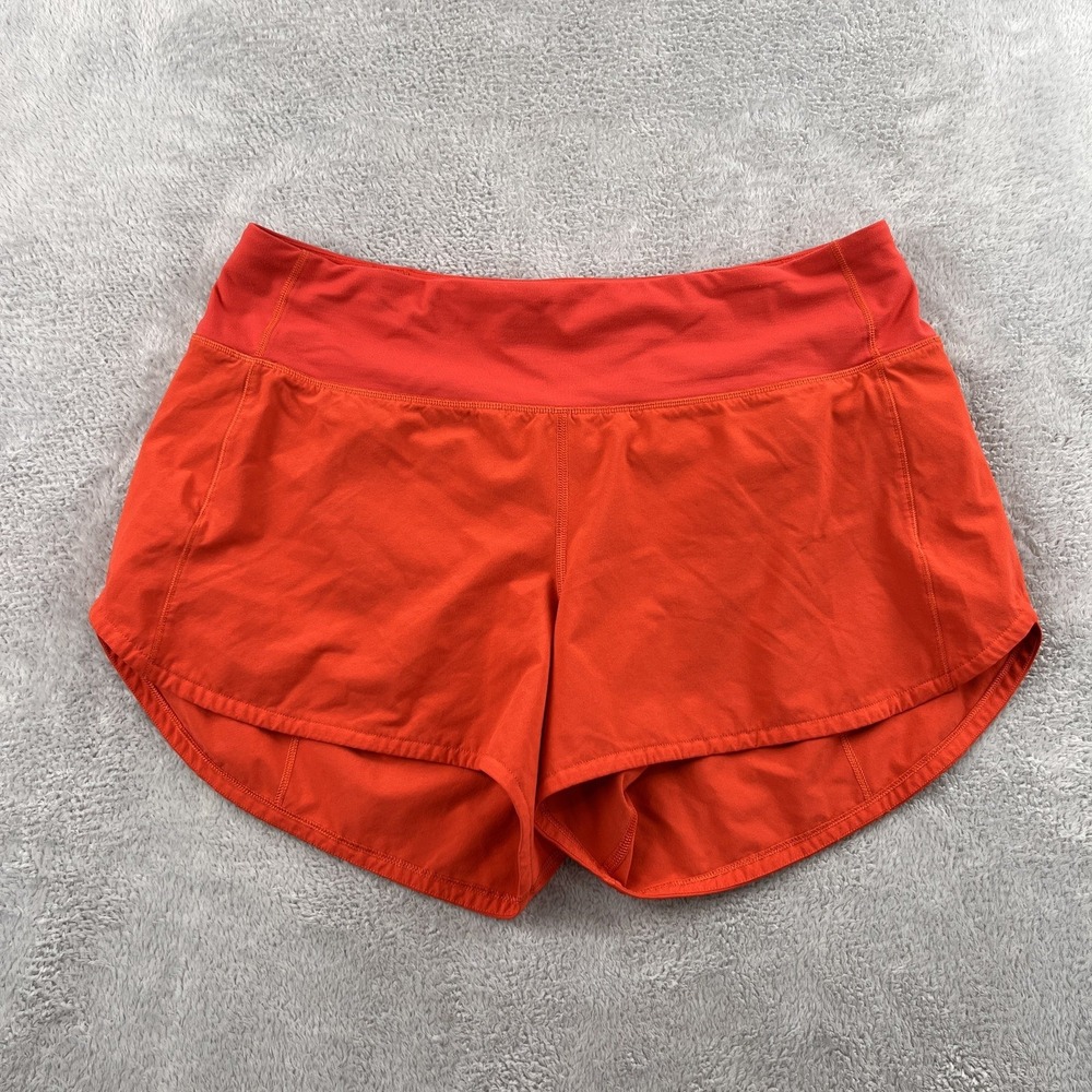 Lululemon Speed Up Low Rise Running Shorts 8 Orange Women Athletic Gym Workout